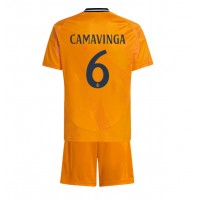 Maglie da calcio Real Madrid Eduardo Camavinga #6 Seconda Maglia Bambino 2024-25 Manica Corta (+ Pantaloni corti)